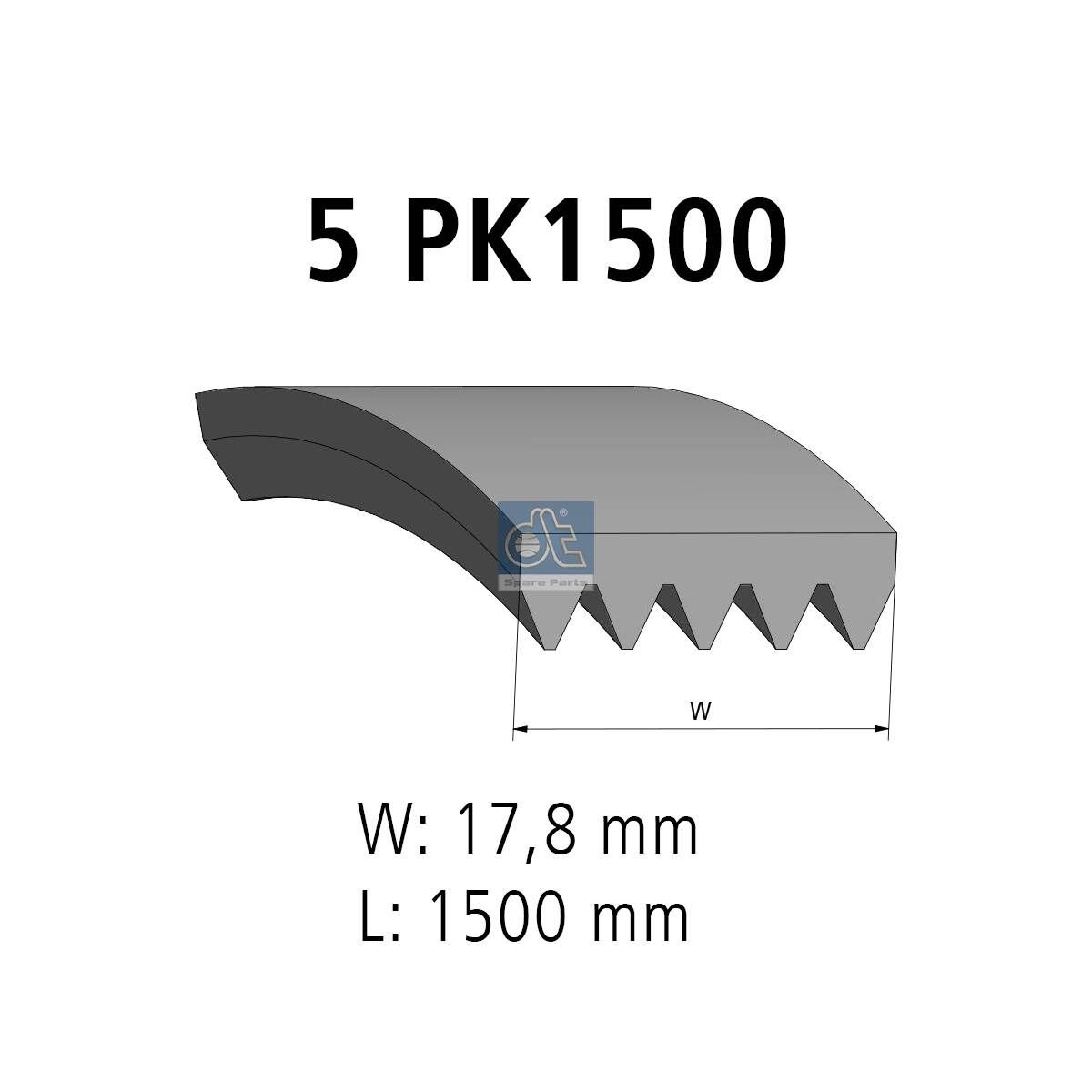 Curea transmisie cu caneluri DT Spare Parts 2.21141