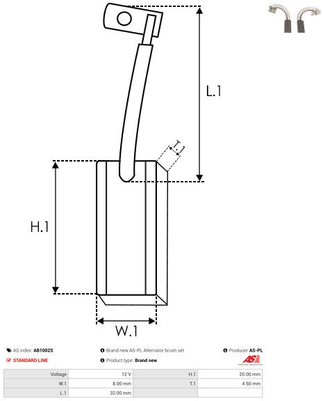 Levně Uhlíkový kartáč, generátor AS-PL AB1002S