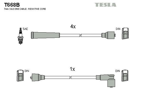 Zestaw przewodów zapłonowych TESLA T668B