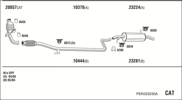 Układ wydechowy WALKER PEK033230A