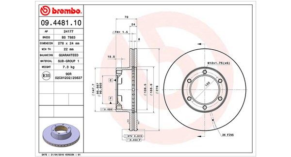 Tarcza hamulcowa MAGNETI MARELLI 360406042500