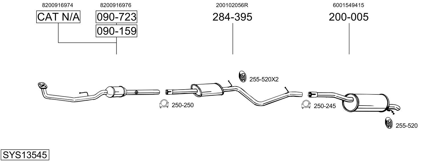 Układ wydechowy BOSAL SYS13545