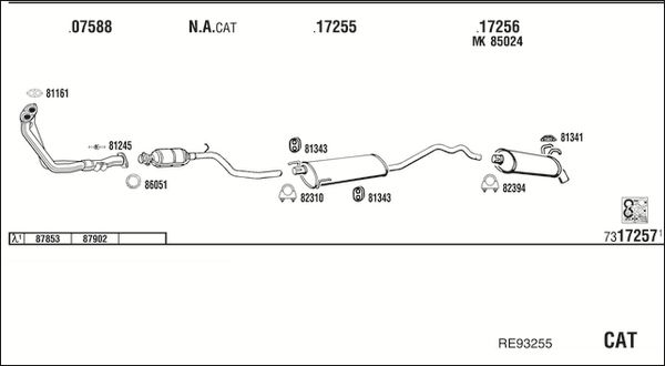 Układ wydechowy WALKER RE93255