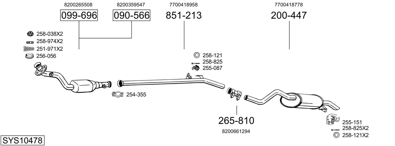Układ wydechowy BOSAL SYS10478