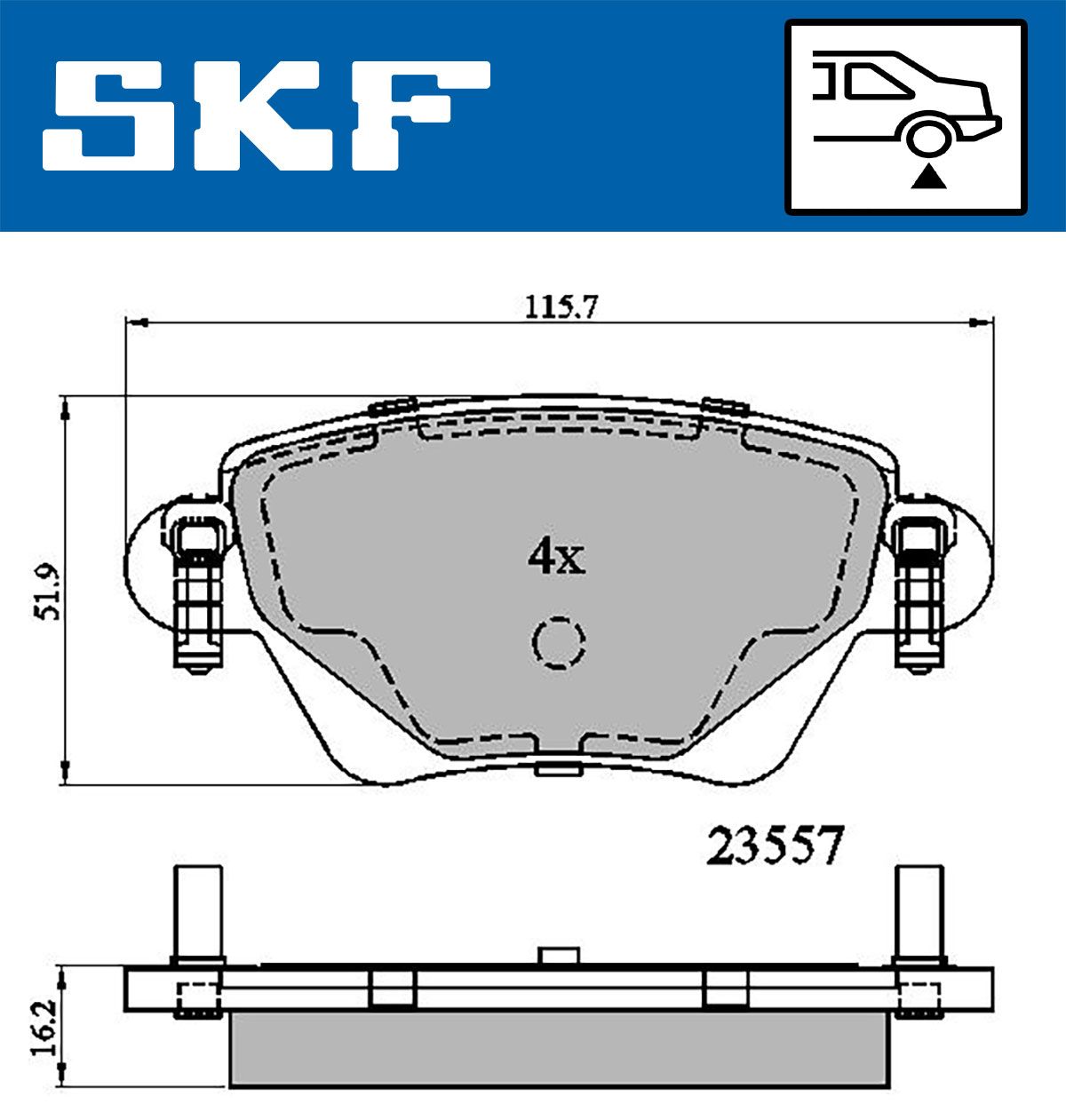 Zestaw klocków hamulcowych, hamulce tarczowe SKF VKBP 90170