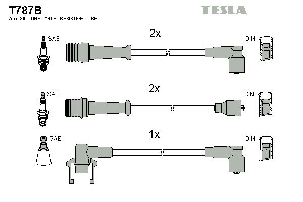 Zestaw przewodów zapłonowych TESLA T787B