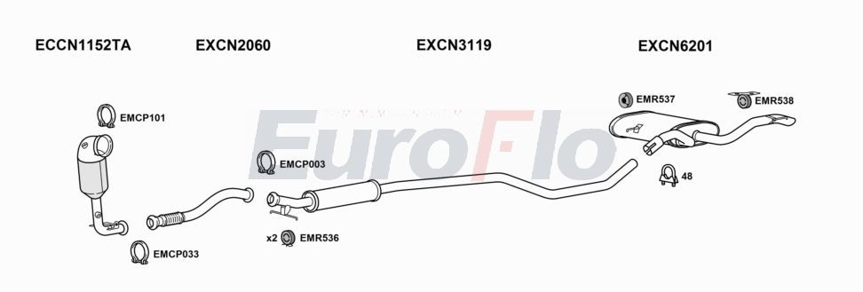 Układ wydechowy EUROFLO CNC4ST126001