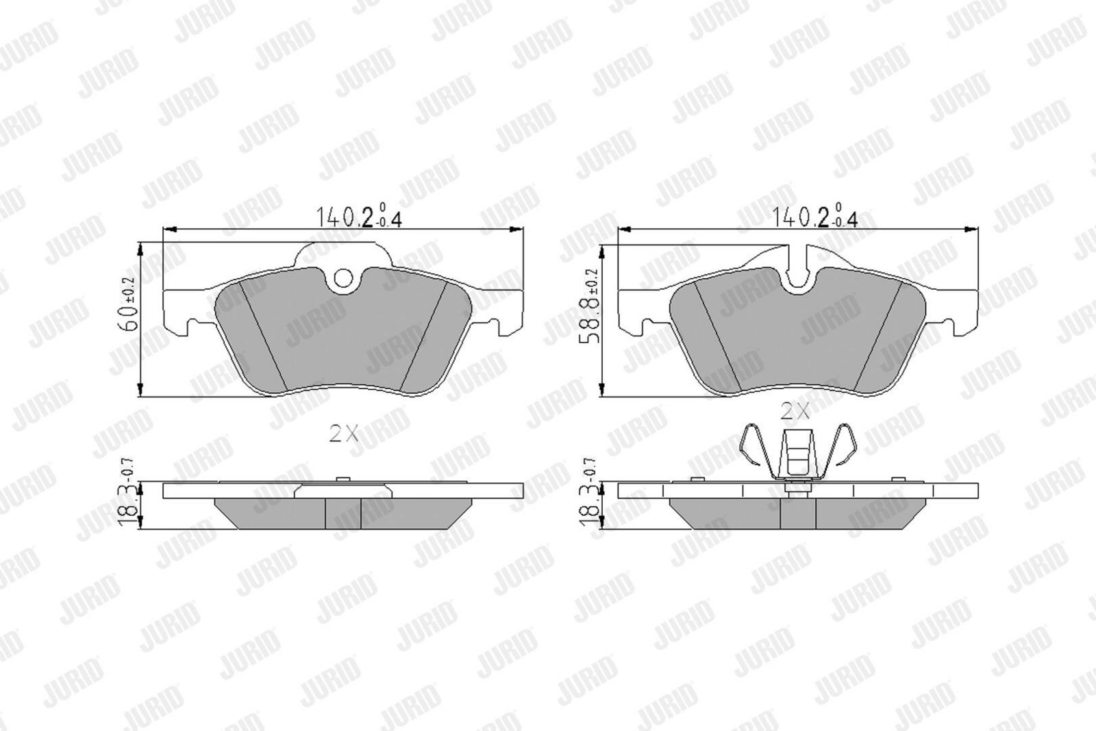Комплект тормозных колодок, дисковый тормоз