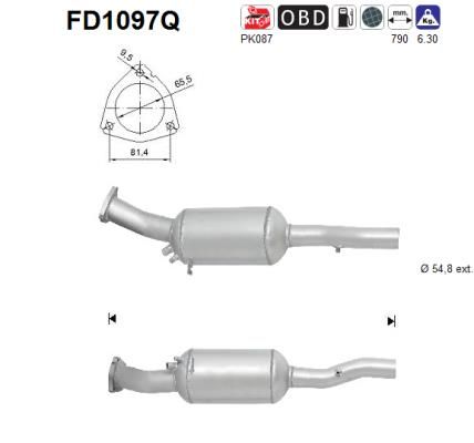 Filtr sadzy / filtr cząstek stałych, układ wydechowy AS 4F0254800CX