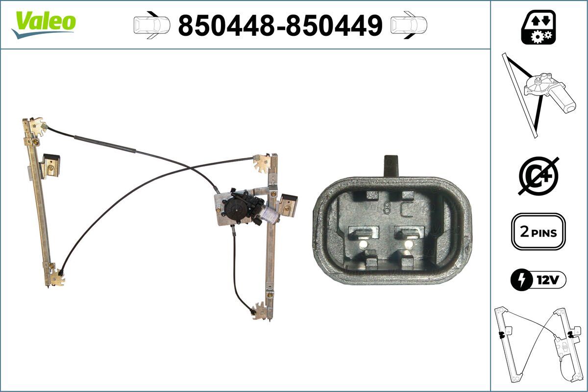 Mecanism actionare geam VALEO 850448