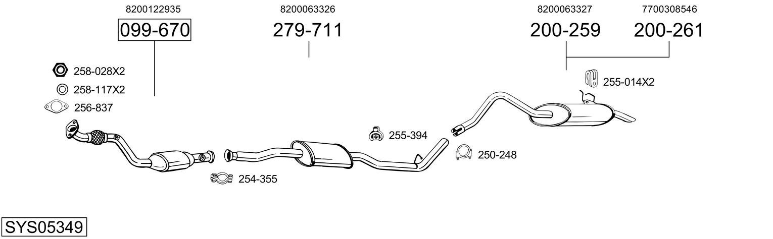 Układ wydechowy BOSAL SYS05349