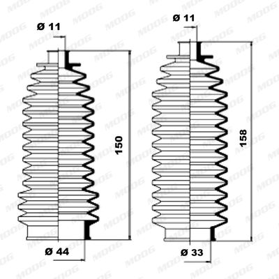 Zestaw osłon, układ kierowniczy MOOG K150036