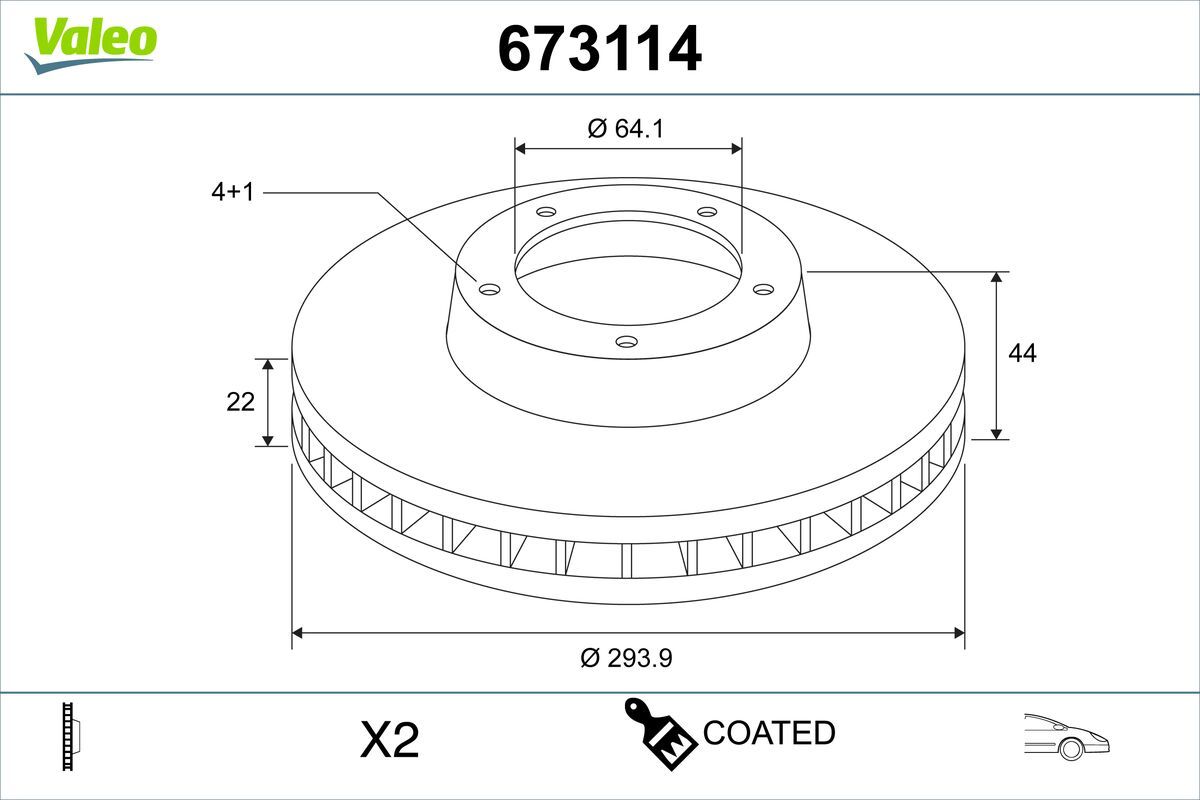 Tarcza hamulcowa VALEO 673114