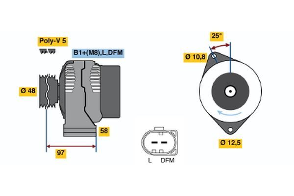 Alternator BOSCH 0 124 225 010