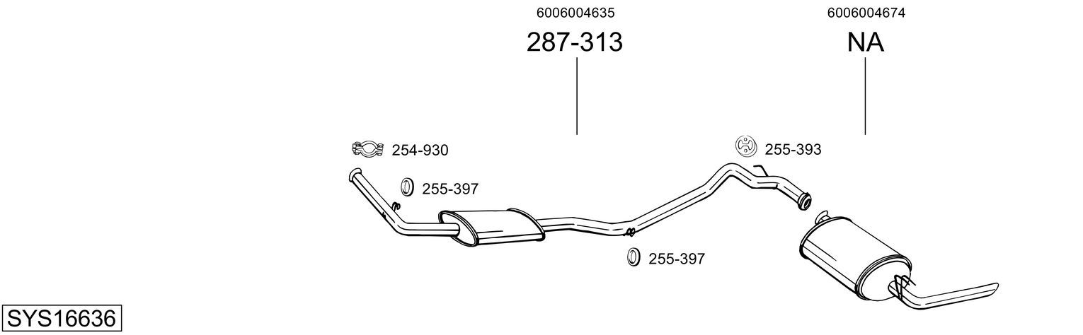 Układ wydechowy BOSAL SYS16636