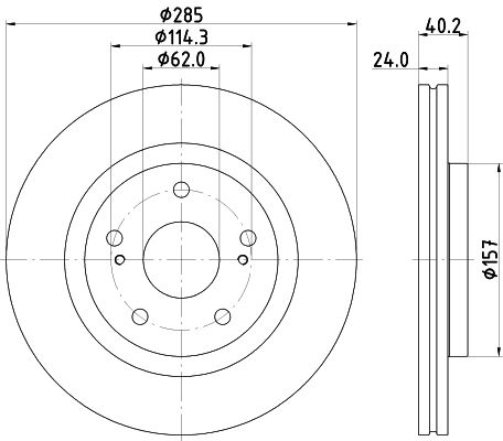 Brzdový kotúč HELLA PAGID 8DD 355 134-741