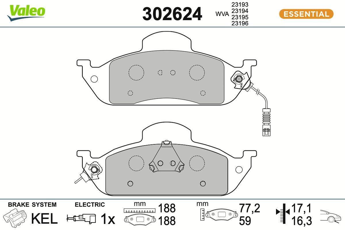 set placute frana,frana disc VALEO 302624