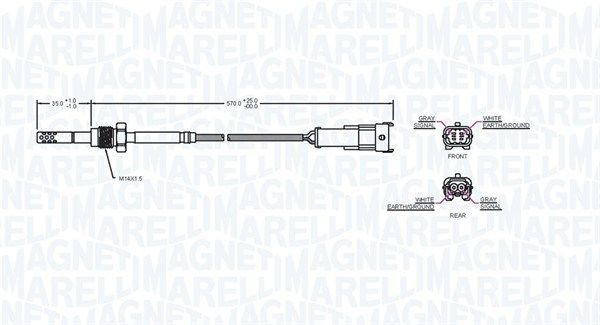 Levně Čidlo, teplota výfukových plynů MAGNETI MARELLI 172000159010