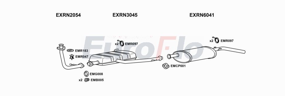 Układ wydechowy EUROFLO RNMAS24D7001B