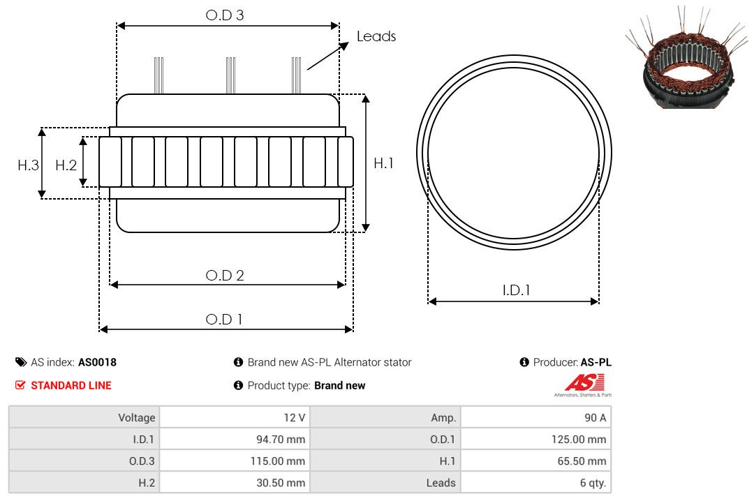 Levně Stator, generátor AS-PL AS0018