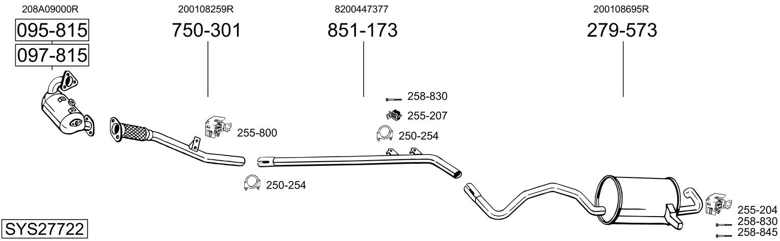 Układ wydechowy BOSAL SYS27722