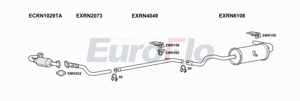Układ wydechowy EUROFLO RNSCE15D6001