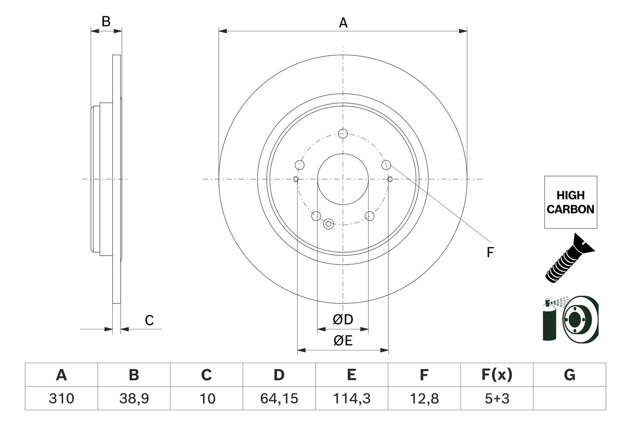 Disc frana BOSCH 0 986 479 H57