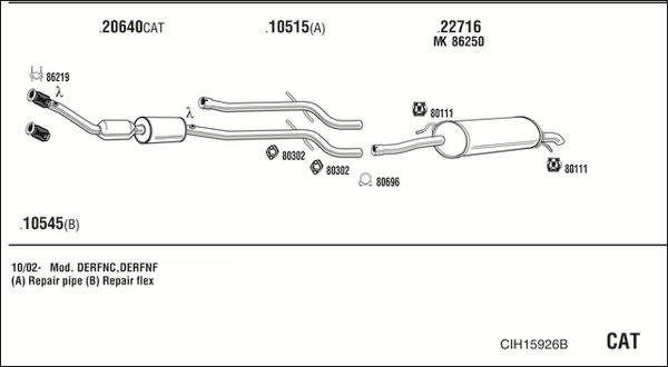 Układ wydechowy WALKER CIH15926B