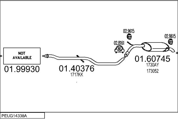 Układ wydechowy MTS PEUG14338A012772