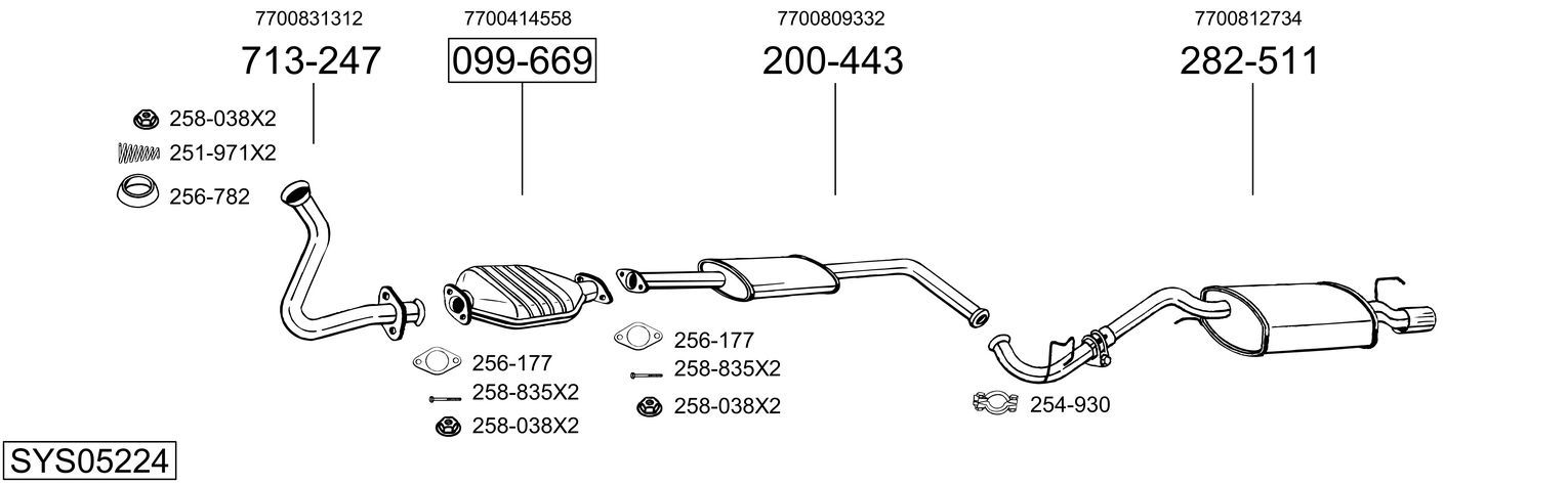 Układ wydechowy BOSAL SYS05224
