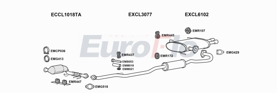 Układ wydechowy EUROFLO CLOUT20D3001C