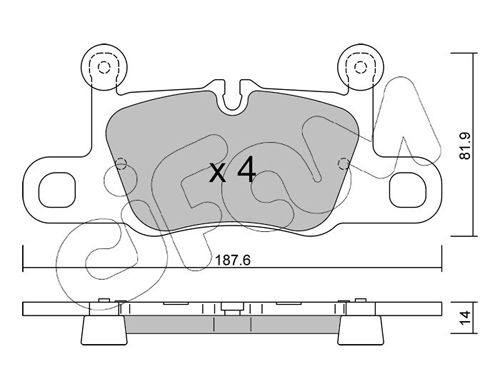 Zestaw klocków hamulcowych, hamulce tarczowe CIFAM 822-1258-1