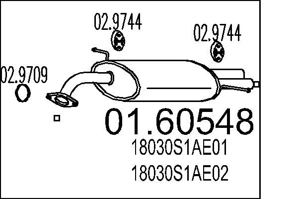 Zadní tlumič výfuku MTS 01.60548