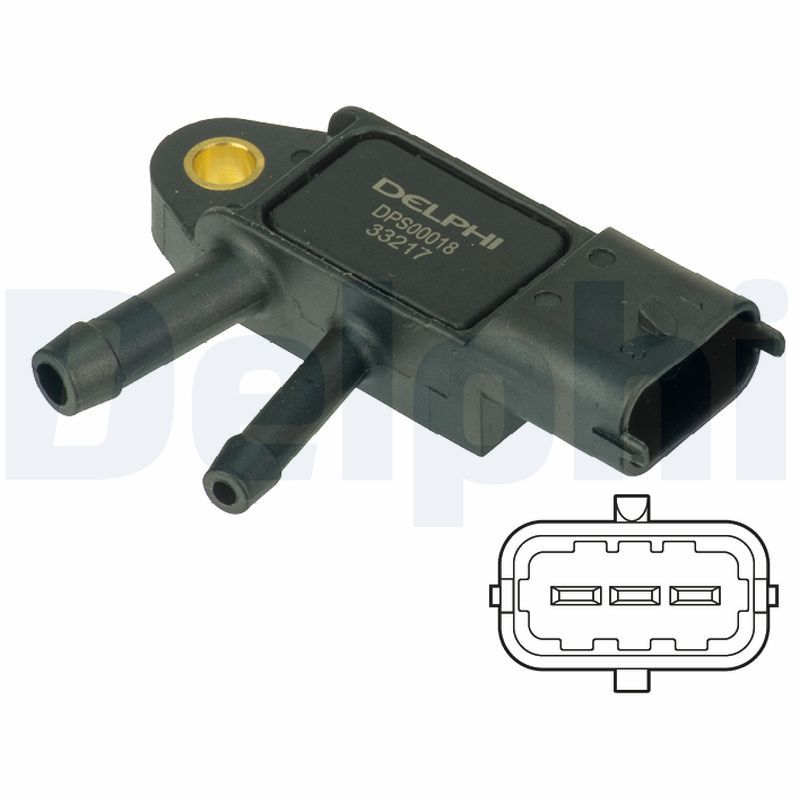 Senzor, tlak výfukového plynu DELPHI DPS00018