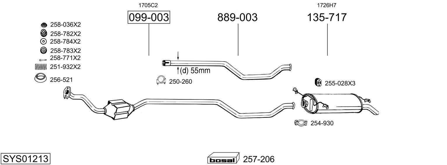 Układ wydechowy BOSAL SYS01213