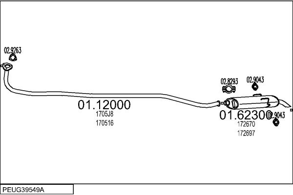 Układ wydechowy MTS PEUG39549A002465
