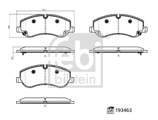 set placute frana,frana disc FEBI BILSTEIN 193463