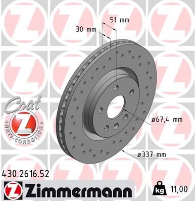 Brzdový kotouč ZIMMERMANN 430.2616.52