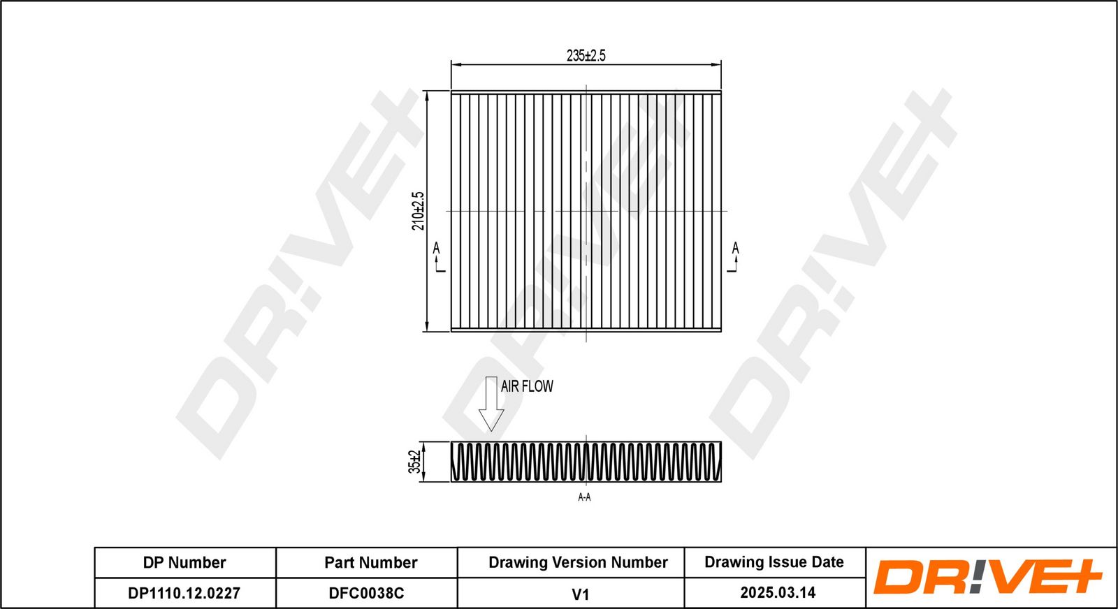 Filtru, aer habitaclu Dr!ve+ DP1110.12.0227