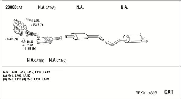 Układ wydechowy WALKER REK011489B
