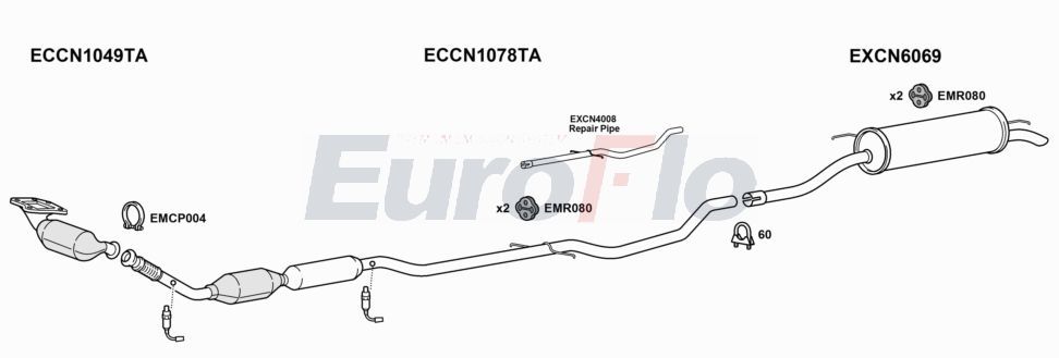 Układ wydechowy EUROFLO CNC5203004C