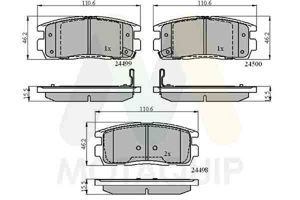 set placute frana,frana disc MOTAQUIP LVXL1346