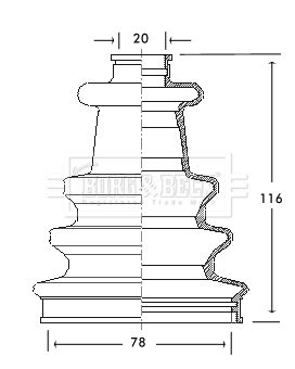 Zestaw osłon, wał napędowy BORG & BECK BCB2080