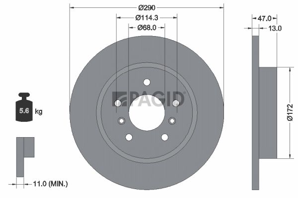 Tarcza hamulcowa PAGID 55740NC