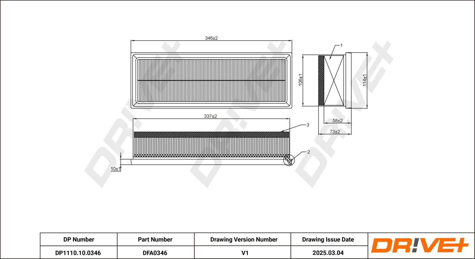 Filtru aer Dr!ve+ DP1110.10.0346