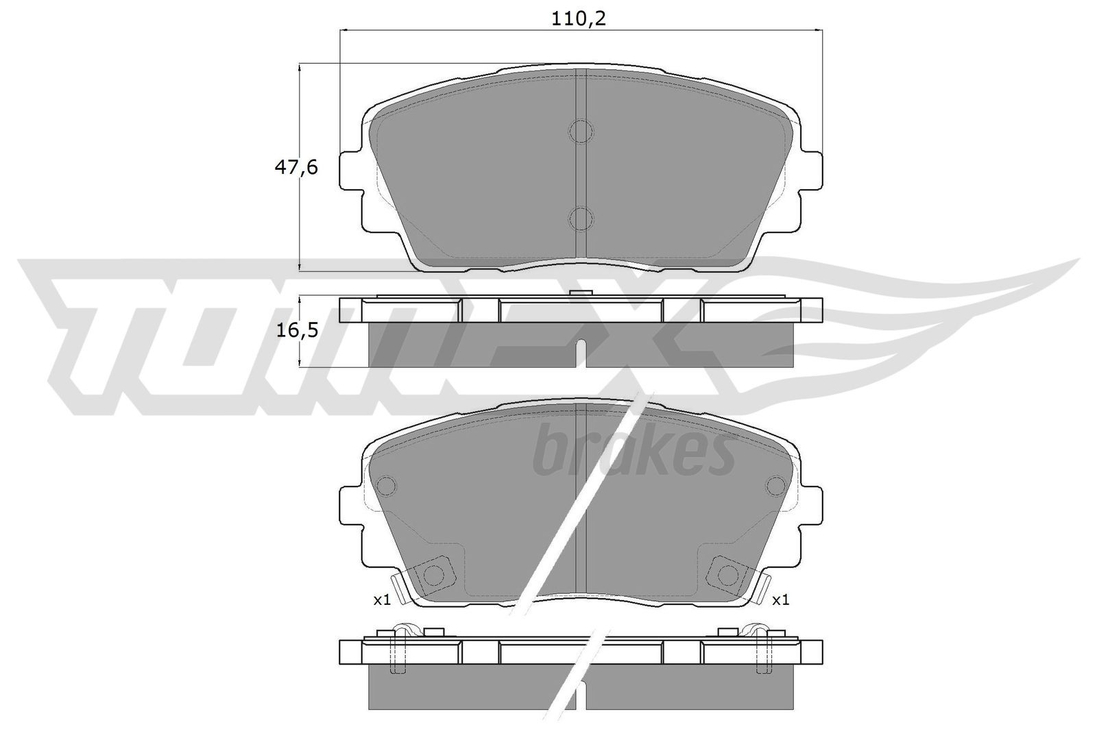 Levně Sada brzdových destiček, kotoučová brzda TOMEX Brakes 18-30