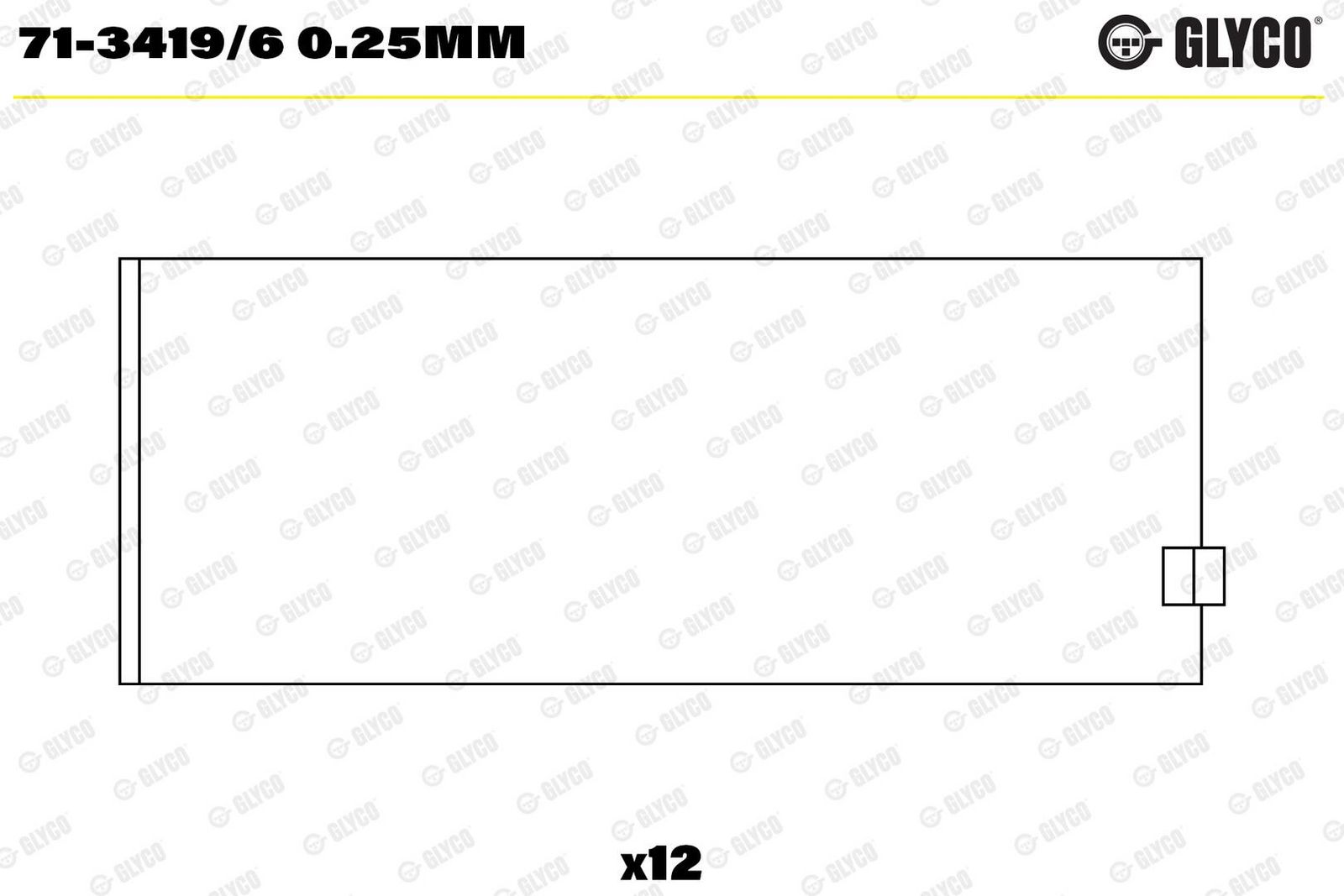 Cuzinet bielă GLYCO 71-3419/6 0.25mm