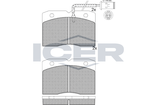 Zestaw klocków hamulcowych, hamulce tarczowe ICER 140892