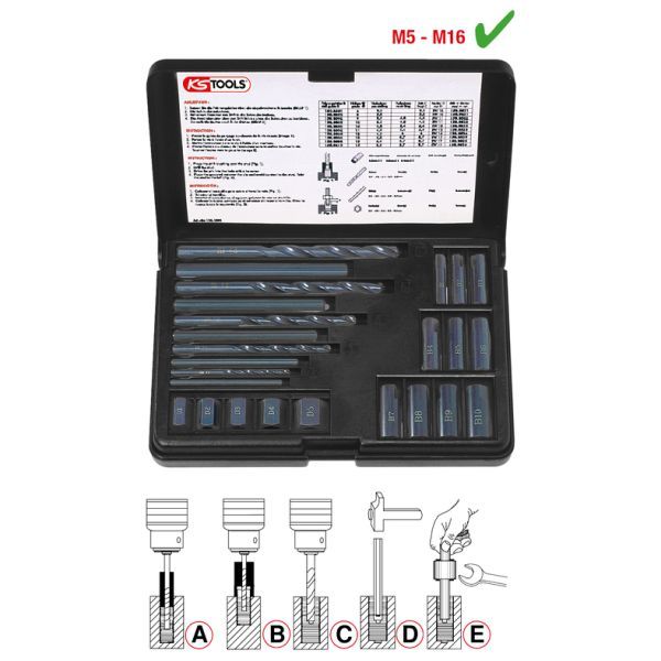 Set extractoare prezon cu filet KS TOOLS 150.1305
