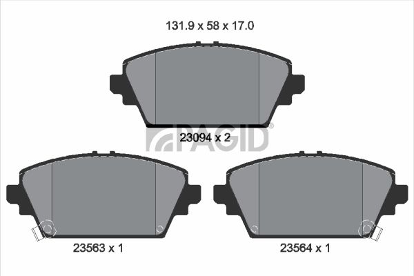 Zestaw klocków hamulcowych, hamulce tarczowe PAGID T3111N
